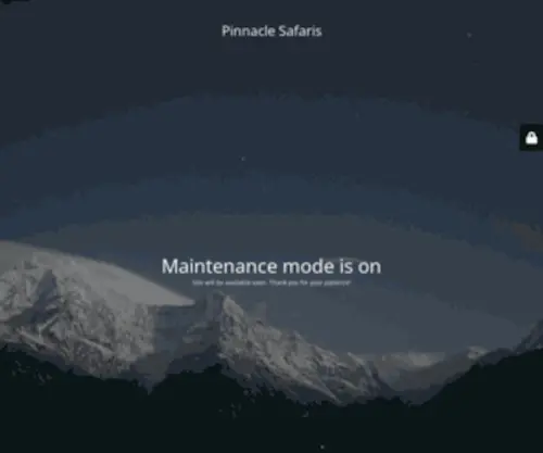 Pinnaclesafaris.com(Site is undergoing maintenance) Screenshot