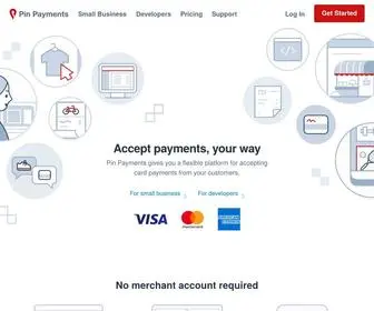 Pinpayments.com(Online payments for small businesses and platforms) Screenshot