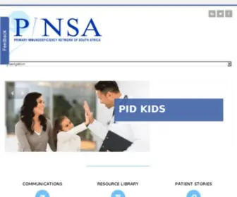 Pinsa.org.za(Primary Immunodeficiency Network of South Africa) Screenshot