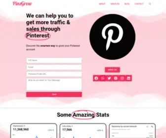 Pinsgrow.com(Discover the smartest way to grow your Pinterest account. PinsGrow) Screenshot