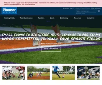 Pioneerathletics.com(Field Marking Paint and Field Equipment) Screenshot