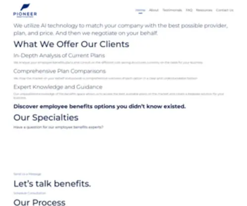 Pioneerbenefitspartners.com(Pioneer Benefits Partners) Screenshot