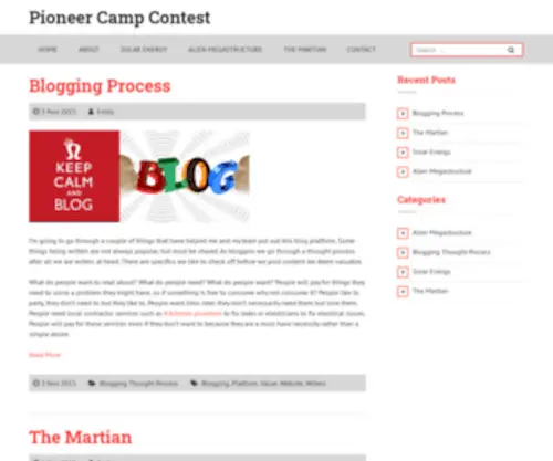 Pioneercampcontest.com(Ontario Pioneer Camp) Screenshot