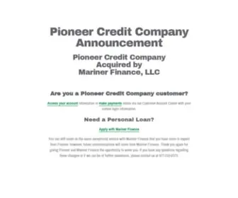 Pioneercredit.net(Even though our name) Screenshot