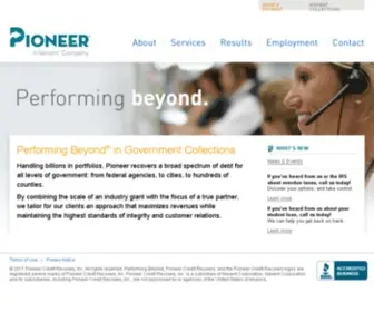Pioneercreditrecovery.com(Pioneer) Screenshot