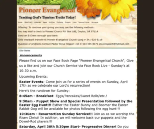 Pioneerevangelicalchurch.org(Pioneerevangelicalchurch) Screenshot