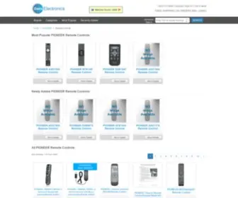 Pioneerremotes.com(Pioneer remote control codes manuals replacement) Screenshot