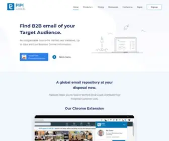 Pipileads.com(Find B2B email of your Target Audience) Screenshot