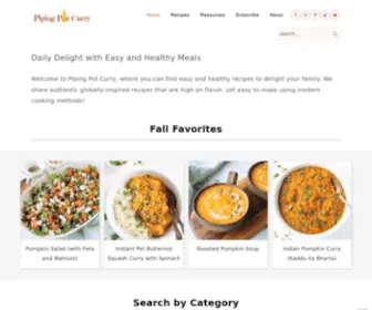 Pipingpotcurry.com(Daily Delight with Easy and Healthy Meals) Screenshot