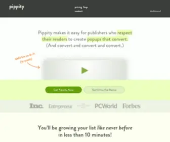 Pippity.com(WordPress Popup and Lead Capturing Plugin) Screenshot