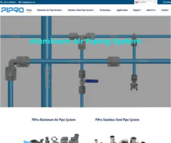 Piprotech.com(Superior Aluminum Air Pipes and Stainless Steel Piping System) Screenshot