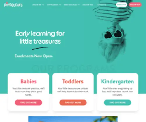 Pipsqueakselc.org.au(Early Learning for Little Treasures) Screenshot