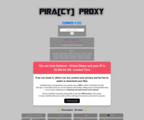 Piraproxy.page(Pira[cy] Proxy) Screenshot
