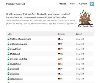 Piratebay-Proxylist3.org(Pirate Bay Proxy List) Screenshot