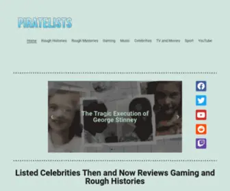 Piratelists.com(Listed Celebrities Then and Now Reviews and Gaming) Screenshot