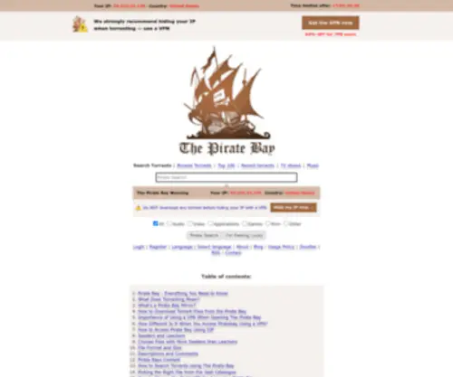 Pirateproxy.space(Navigate The Pirate Bay with ease) Screenshot