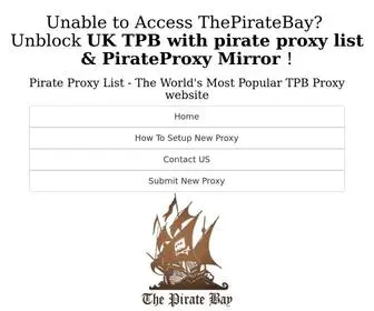 Pirateproxylist.org(Pirate Proxy List (100% Working forPirate Bay Proxy) Screenshot