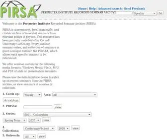 Pirsa.org(Talks) Screenshot