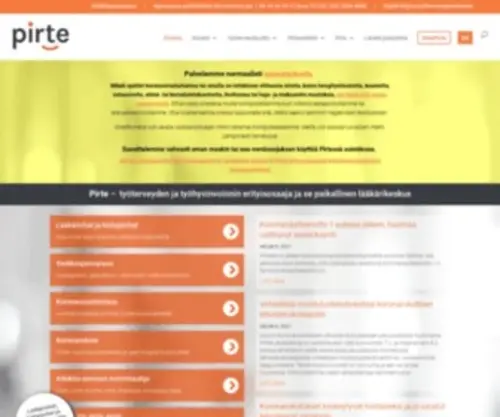 Pirte.fi(Pirte työterveys ja lääkärikeskus lähelläsi) Screenshot