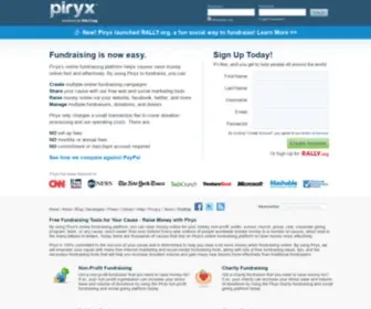 Piryx.com(Fundraising) Screenshot