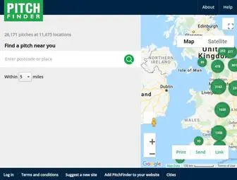 Pitchfinder.org.uk(Pitchfinder) Screenshot