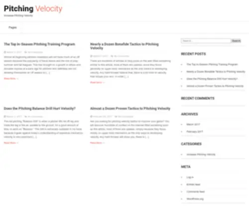 PitchingVelocity.net(Increase Pitching Velocity) Screenshot