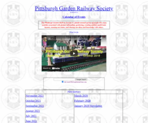 Pittsburghgardentrains.com(Pittsburgh Garden Railway Society) Screenshot