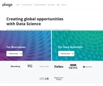 Pivigo.com(AI Solution Services for Organisations of All Sizes) Screenshot