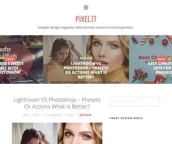 Pixel77.com(Graphic design magazine with tutorials) Screenshot