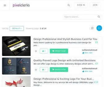 Pixelclerks.com(Expert graphic freelancers) Screenshot