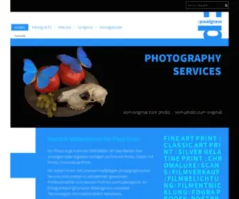 Pixelgrain.com(Photographische Service vom kleinen Print bis Galerieprint) Screenshot