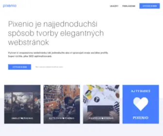 Pixenio.sk(Pixenio je najjednoduchší spôsob tvorby elegantných webstránok) Screenshot