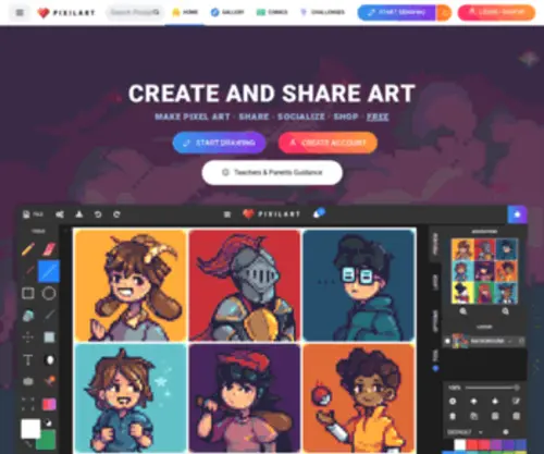 Pixilart.net(Free Online Art Community and Pixel Art Tool) Screenshot