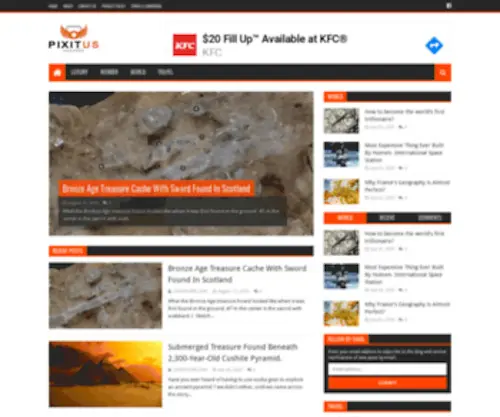 Pixitus.com(Online Magazine covering Travel Destinations) Screenshot