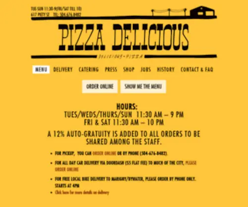 Pizzadelicious.com(Fresh from the oven) Screenshot