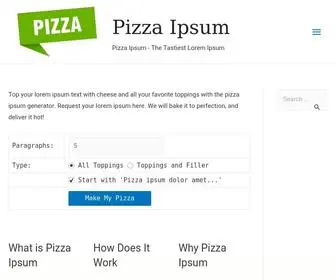 Pizzaipsum.com(Pizza Ipsum) Screenshot