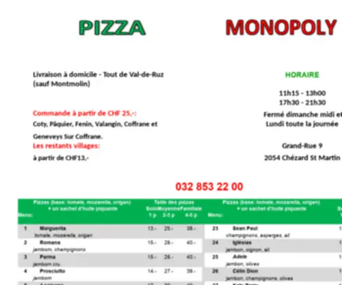 Pizzamonopoly.ch(Pizzamonopoly) Screenshot