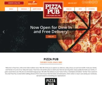 Pizzapub.com(Pizza Pub is Open for Dine In and Free Delivery in Wisconsin Dells) Screenshot