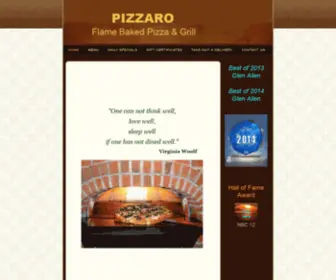 Pizzaropizza.com(PIZZARO Flame Baked Pizza & Grill) Screenshot