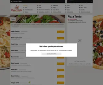 Pizzatanda.de(Jetzt bestellen bei Pizza Tanda) Screenshot