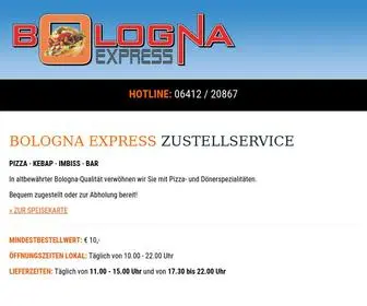 Pizzeriabologna.at(Zustellservice BOLOGNA EXPRESS) Screenshot