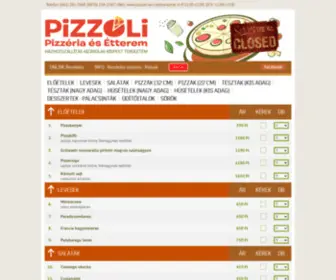 Pizzoli.hu(Pizzéria) Screenshot