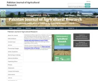 Pjar.org.pk(Pakistan Journal of Agricultural Research) Screenshot