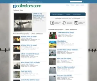 Pjcollectors.com(Pearl Jam Discography ) Screenshot