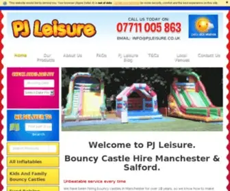 Pjleisure.co.uk(Bouncy Castle hire Manchester Salford) Screenshot