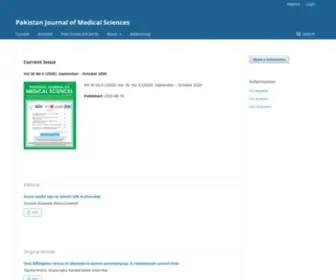 PJMS.org.pk(Pakistan Journal of Medical Sciences) Screenshot
