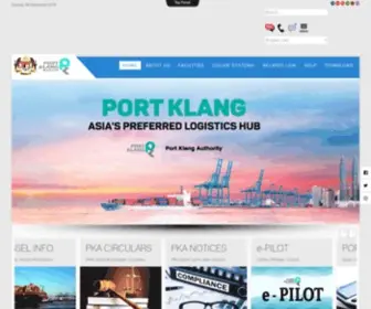 Pka.gov.my(To be the Hub Centre for National/Regional Traffic.The Port Klang Authority) Screenshot