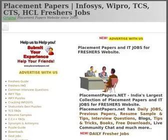 Placementpapers.net(Placement Papers and IT JOBS for FRESHERS Website) Screenshot