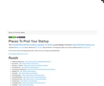 Placestopostyourstartup.com(Places To Post Your Startup) Screenshot