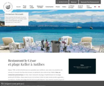 Plagekeller.com(Restaurant et plage Keller à Antibes) Screenshot